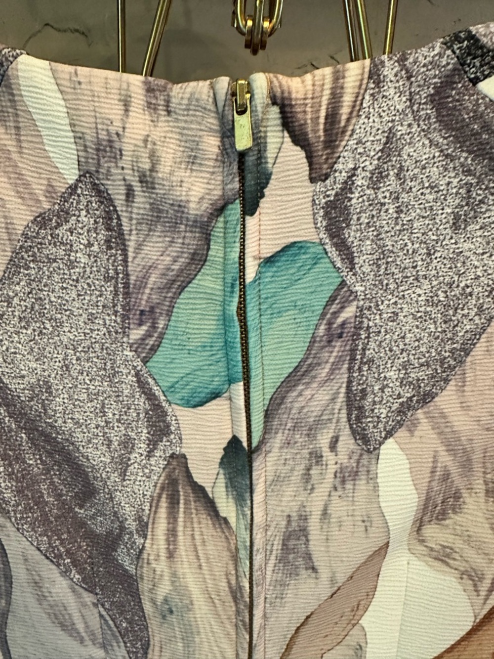 H & M Watercolor Abstract Printed Sheath Midi Dress in Multi-Color size 8 - Picture 8 of 16